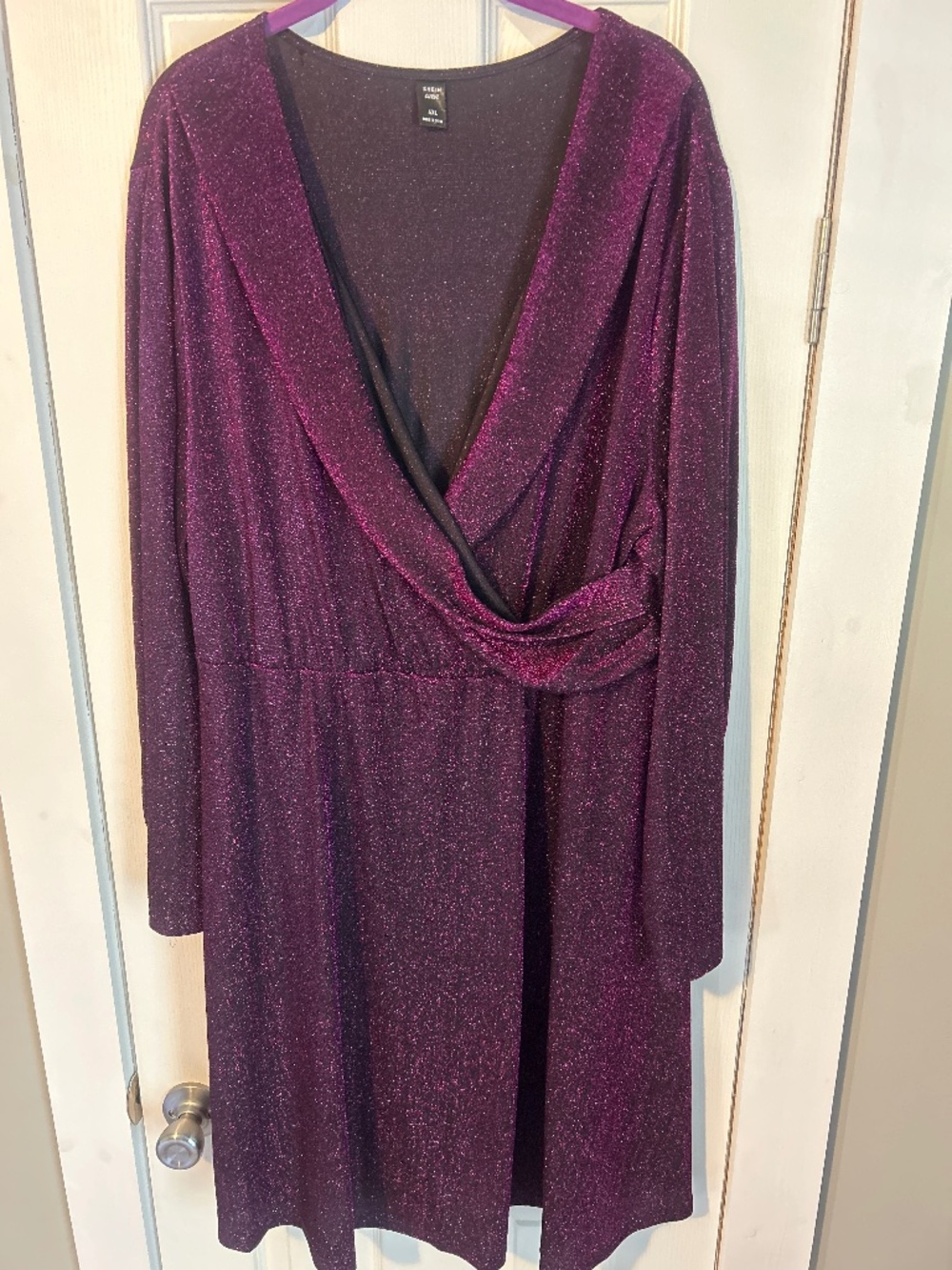 New sparkly faux wrap dress